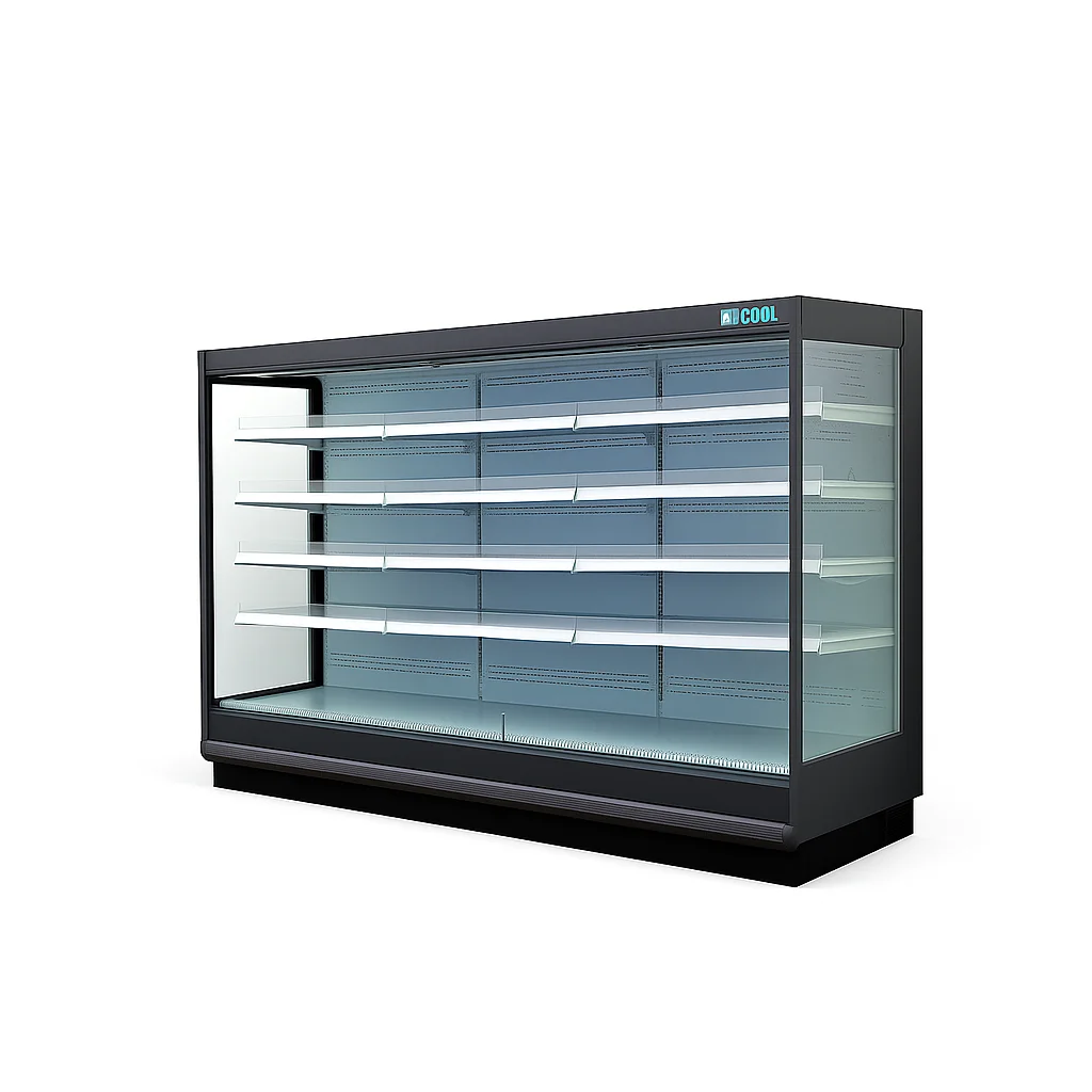 Commercial Supermarket Air Curtain Cabinet for Fresh-keeping Vegetable Fruit Beverage Display Refrigerated Display Equipment