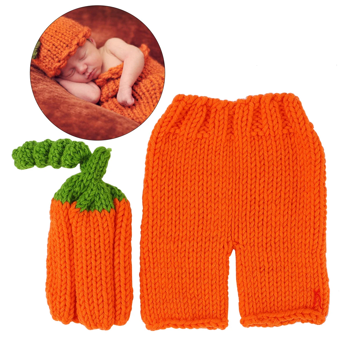 Set Baby Photoshoot Clothing Carrot Costume Kids Costumes Newborn Handmade Props