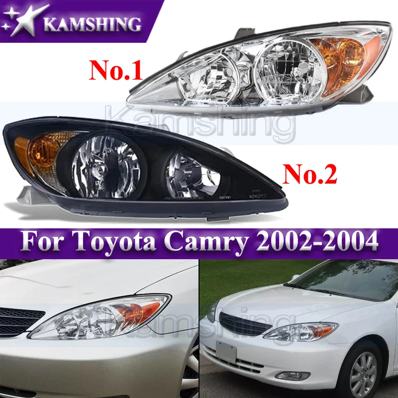 

Kamshing 1pair US Version Front Bumper Headlight For Toyota Camry 2002-2004 Head Light Headlamp Head Lamp