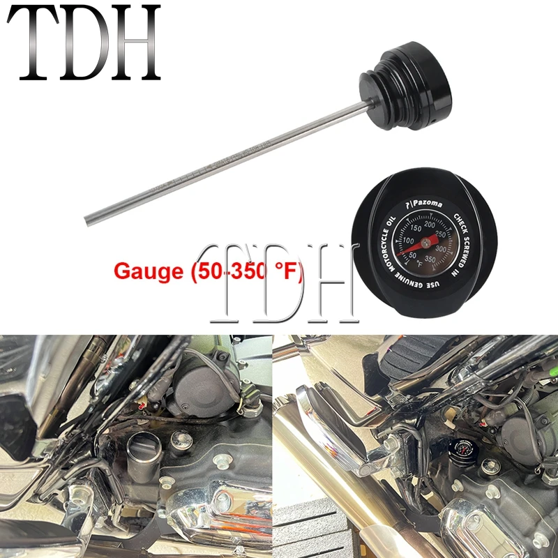 Oil Dipstick w/ Temperature Gauge For Harley Road Glide FLTRX Freewheeler FLRT 17-23 Tri Glide Ultra Classic FLHTCUTG 17-24 FLHP