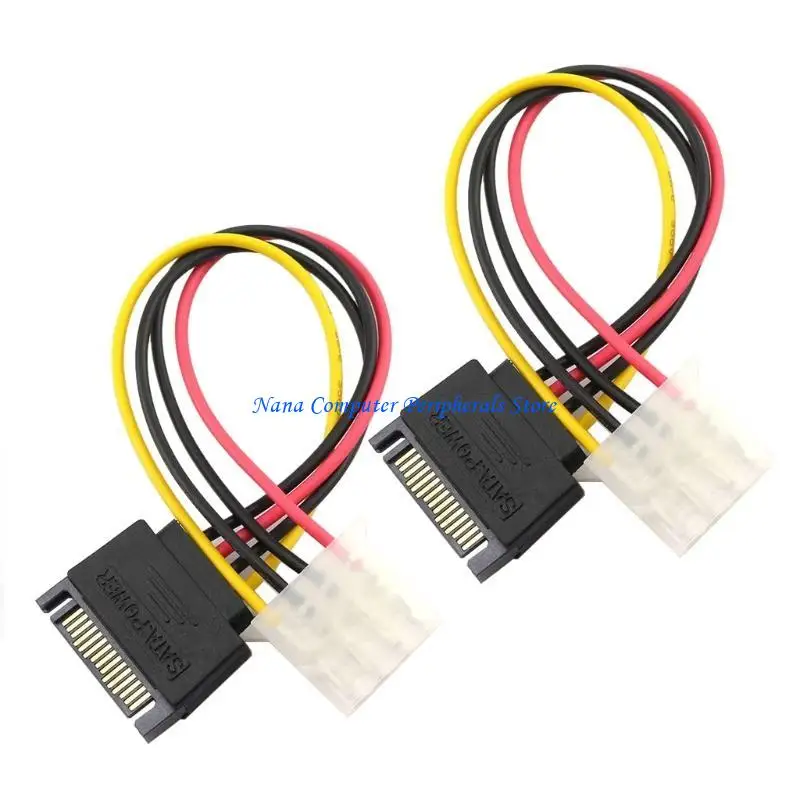 F68C 4Pin Female to 15Pin Male Adapter Converter Motherboard Supply Leads Cable