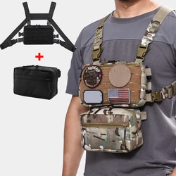 Colete de caça tático ao ar livre para homens, saco militar, CS Wargame Chest Bag, Nylon EDC Outdoor Camping Daily Caminhadas Mochila