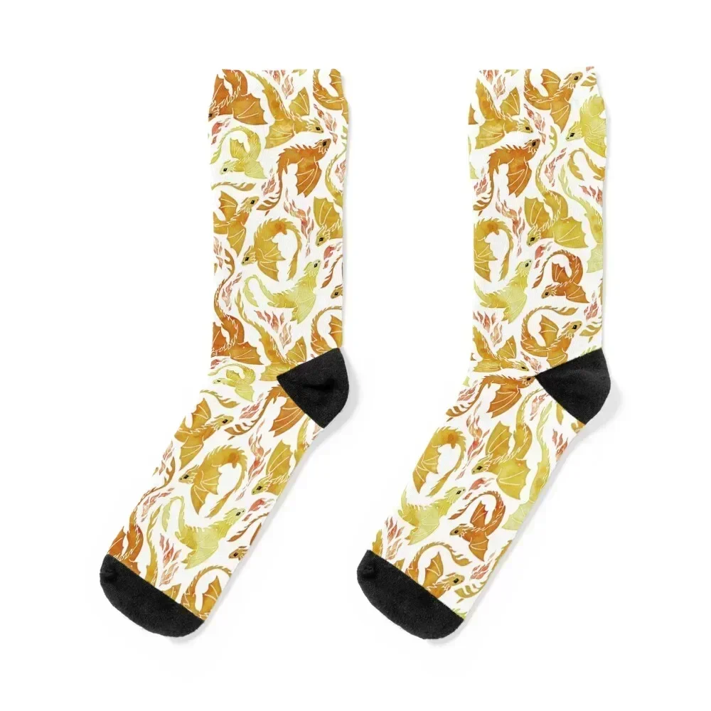 

Dragon fire yellow Socks New year's japanese fashion Lots christmas gifts Male Socks Women's