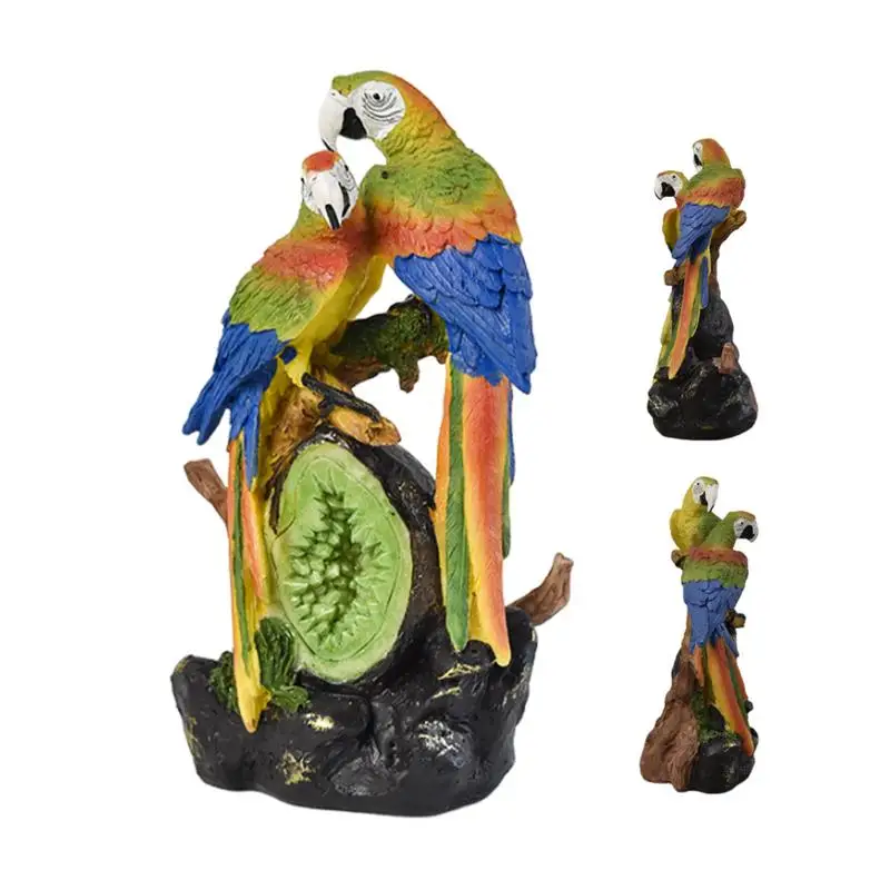 

Parrot Statue Resin Animal Figurines 7.2 Inch Garden Statues Realistic Bird Figurine Waterproof Large Parrots Animal Sculpture