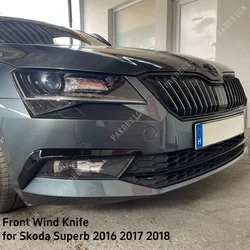 2PCS Front Bumper Splitter Wind Knife Fog Lamp Trim for Skoda Superb 2016 2017 2018 Air Vent Spoiler Fog Lamp Cover Accessories
