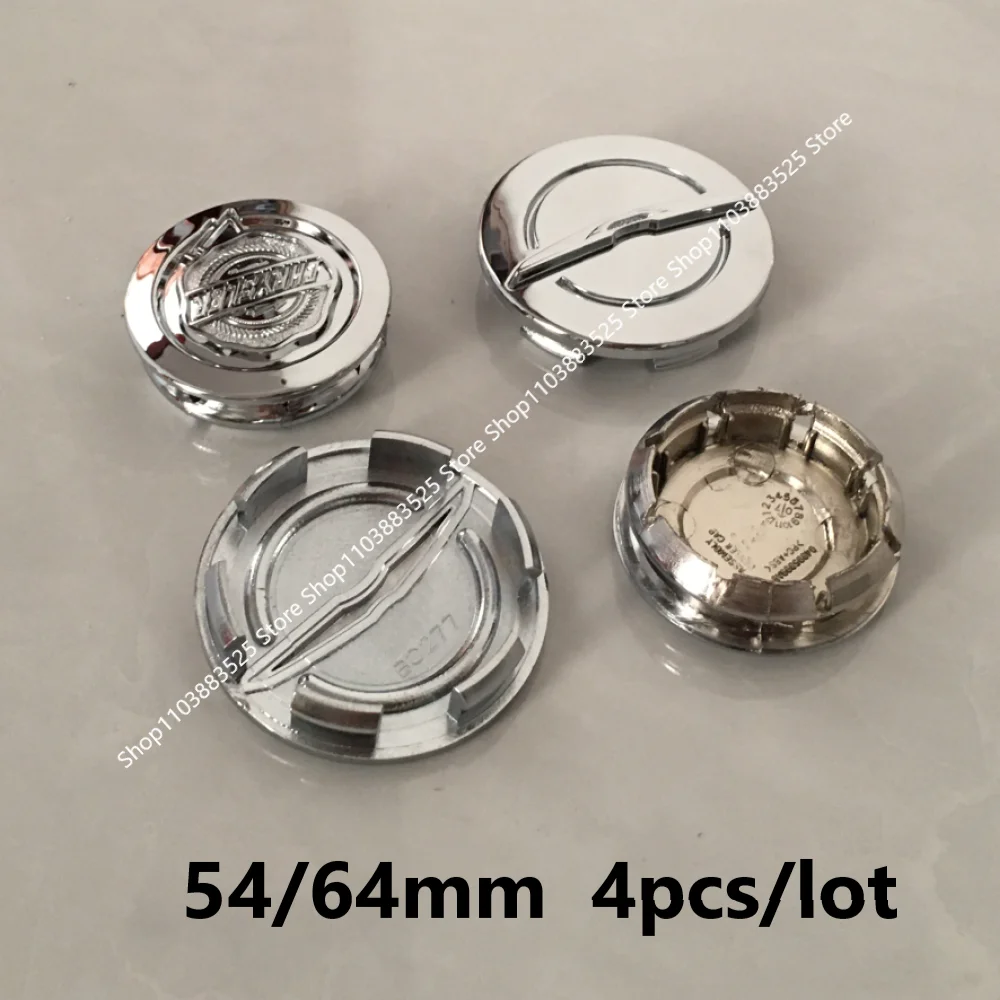 4 szt. kołpaków do kół samochodowych o średnicy zewnętrznej 54/64 mm do modeli Country 300, PT Cruiser, Pacifica, Sebring, 200, 300c, Grand Voyager, Town, Chrysler.