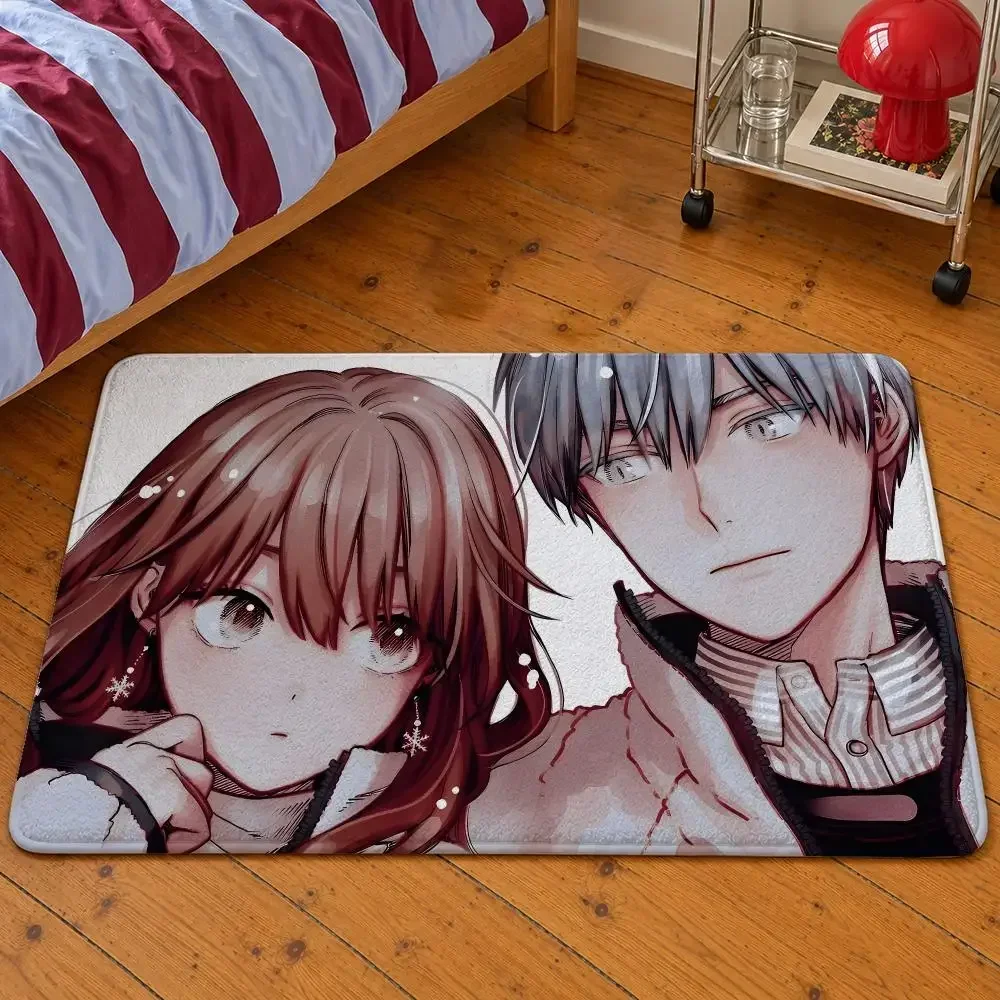 Anime The Ice Guy and His Cool Female Colleague Himuro Floor Mat Soft Flannel Entrance Doormat NonSlip Washable RugHome Decor