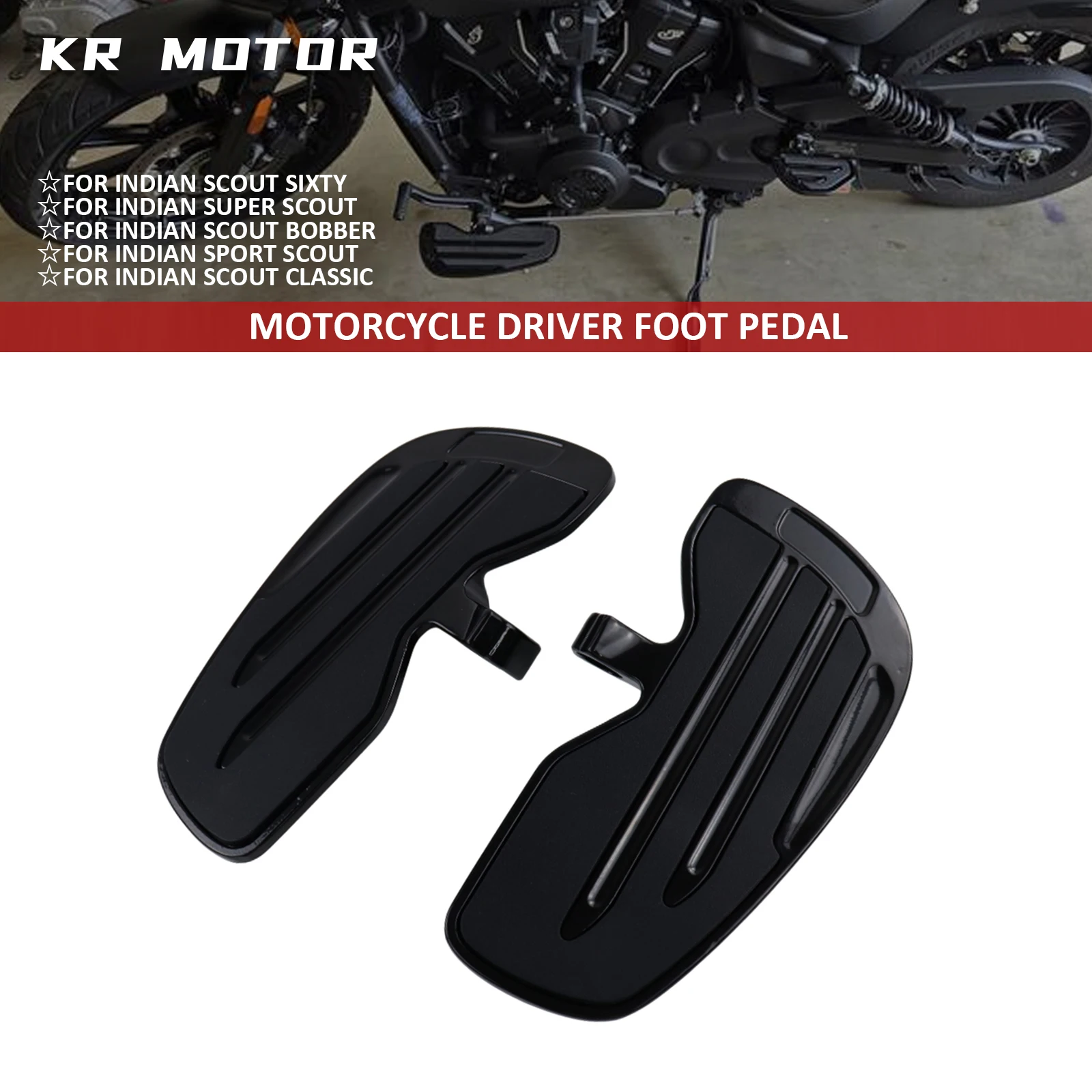 

Fits For Indian Scout 101 Scout 2025-2026/Scout Bobber/Classic/Sport Scout 2025-26 Motorcycle Driver Foot pedal Front Rest Pedal