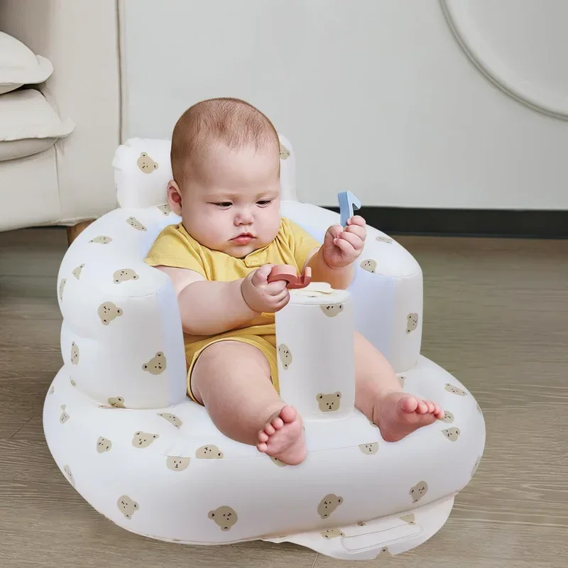 PVC Inflatable Baby Learning Seat Portable Newborn Sitting Trainer Infant Sofa 0-3 Years Old