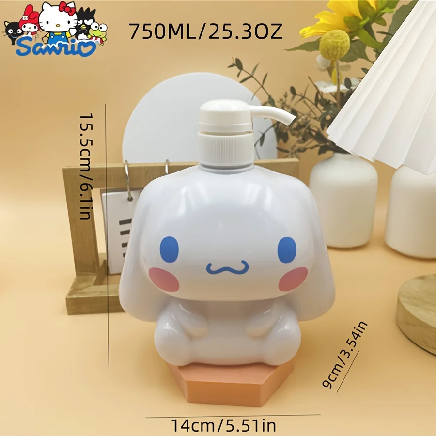 Sanrio Cartoon Hello Kitty duża pojemność Cinnamoroll butelka z pompką do balsamu Kawaii akcesoria łazienkowe szampon do mycia ciała dozownik
