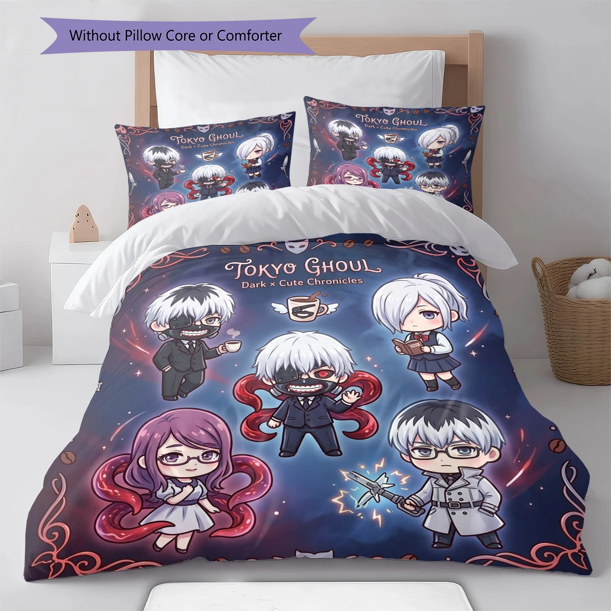 Tokyo Ghoul Comfortable Soft Duvet Cover, Kids Bedding Set Gift, Extra LargeDifferent Sizes -HE72