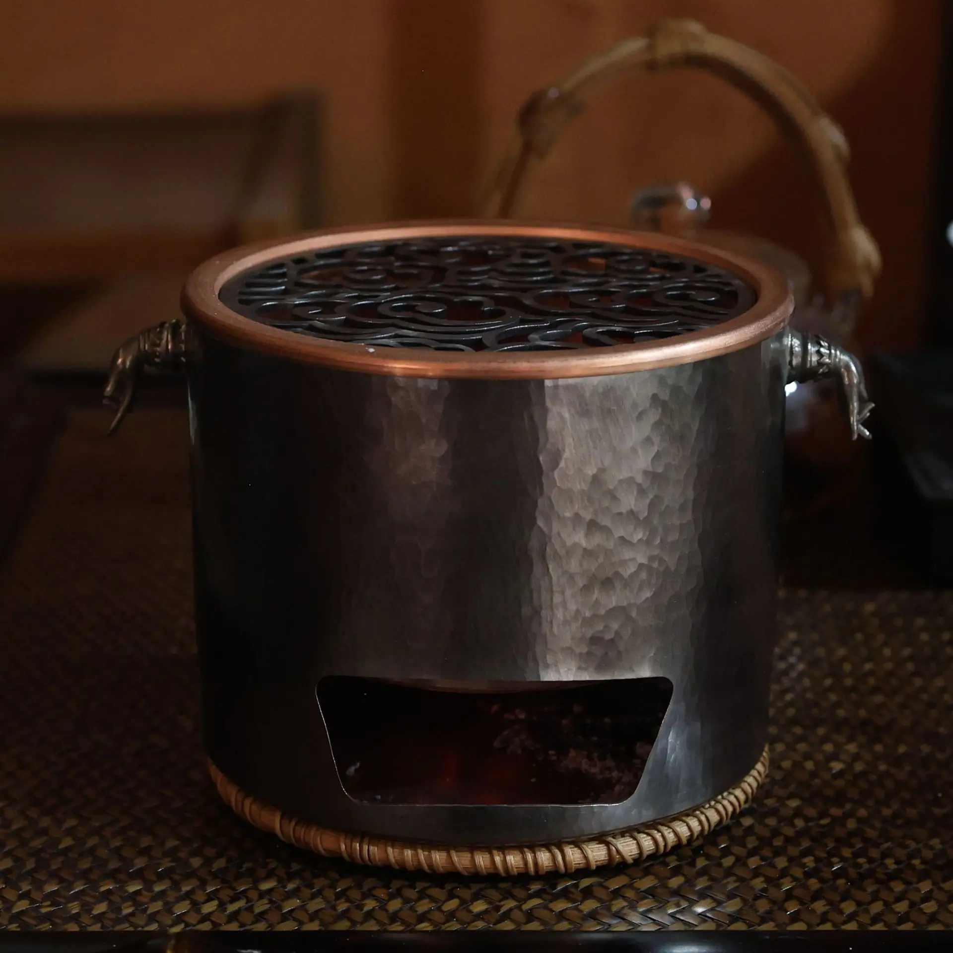 Bergamot copper stove multi-fuel teapot heater, environmentally friendly and anti-scalding design