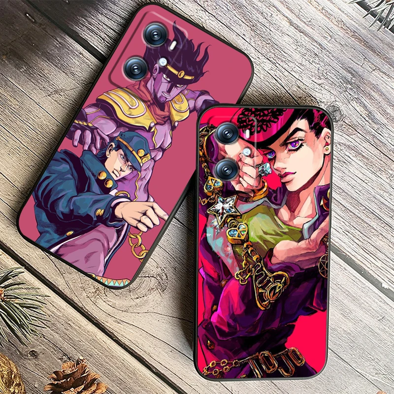 J-JoJo Bizarres A-Adventure For OPPO Find X6 X5 X3 A54S A5 A94 A16 A53S A57 A74 A72 A98 A78 A96 A9 5G Black Back Phone Case