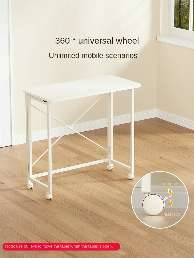 

Folding Computer Desk Movable Small Unit Simple Desk Modern Office Desk Simple Small Table With Wheels