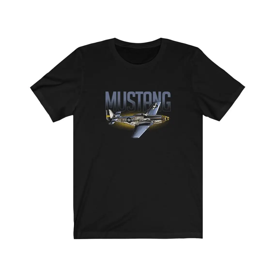 

WWII P-51 Mustang Fighter Aircraft T-Shirt New 100% Cotton O-Neck Summer Short Sleeve Casual Mens T-shirt Size S-3XL