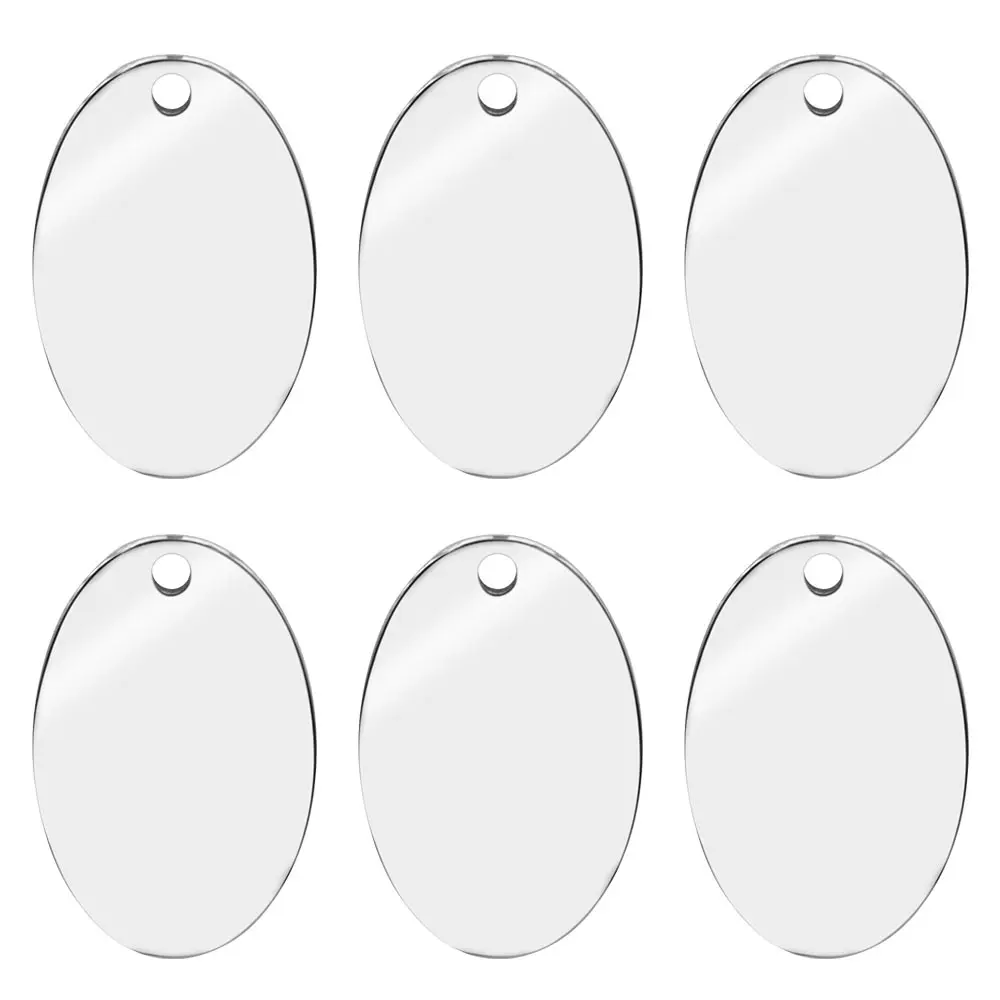 100PCS Dog Id Tag Pet Collar Accessories Name Mirror Polished Blank Charm Round Personalized Sizes Stainless Steel Keychain