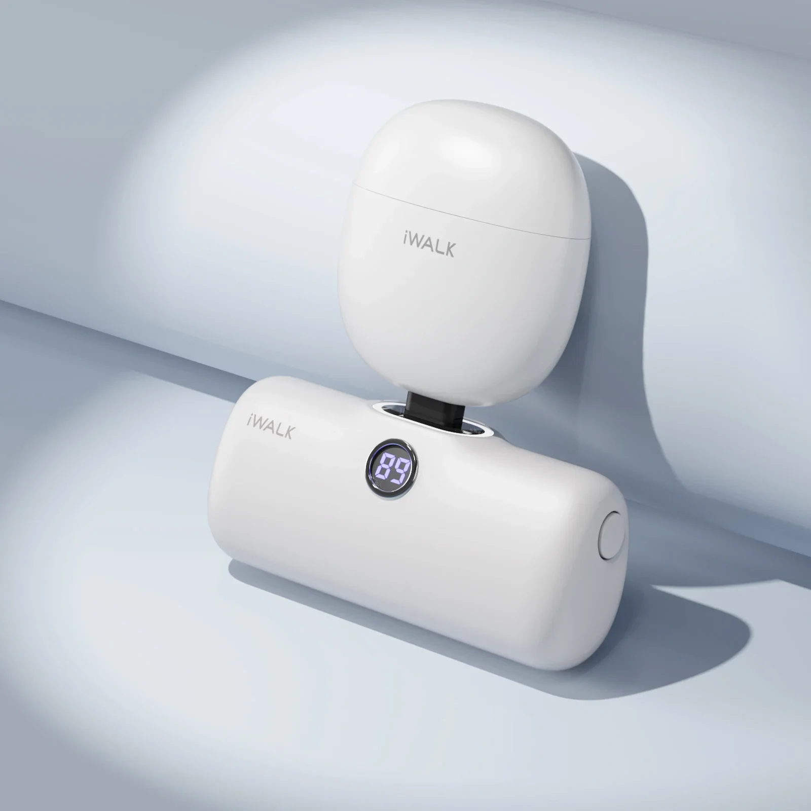 iWALK USB - C Power Bank | 18W PD Fast Charge | Built - in Plug | Mini Portable | LED Display | For Phones/VR/Earbuds