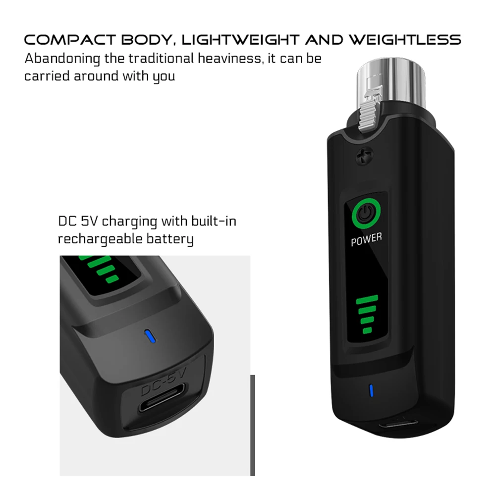 UHF XLR Adapter System Wired To Wireless Microphone Transmitter Receiver System Handheld Dynamic Microphone Guitar Accessories