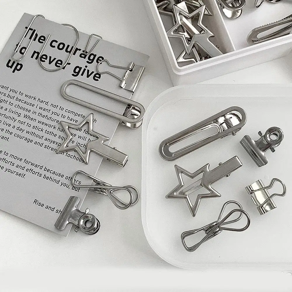 12 шт. скрепки для бумаг, металлические зажимы со звездами, зажимы для переплета, заколки для фотографий, скрепки для бумаг, лоскутные офисные аксессуары, зажимы для сумок