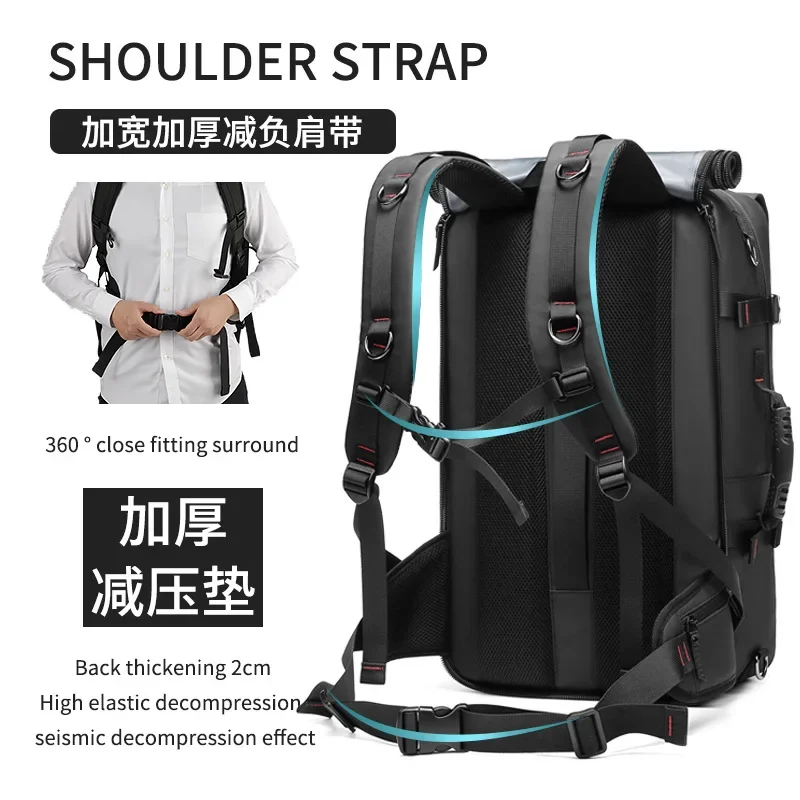 Men Travel Backpack Waterproof 17 Inch Business Laptop Backpack with Separate Shoe Bag USB Charging Outdoors Hiking 50L Backpack