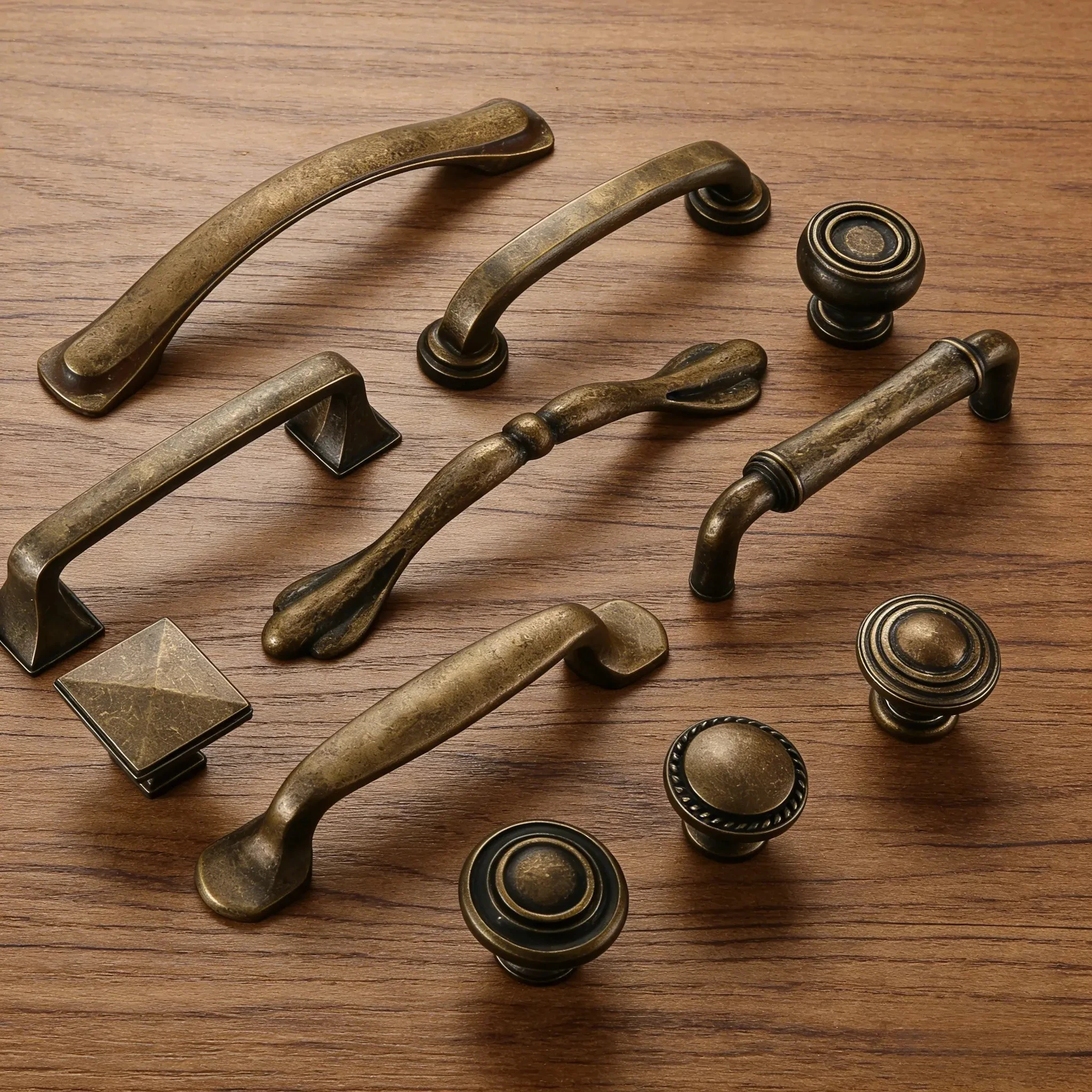 Vintage Wardrobe Door Handle Antique Bronze Cabinet Pull Single-Hole Drawer Knob Drawer Handle Furniture Hardware Accessories