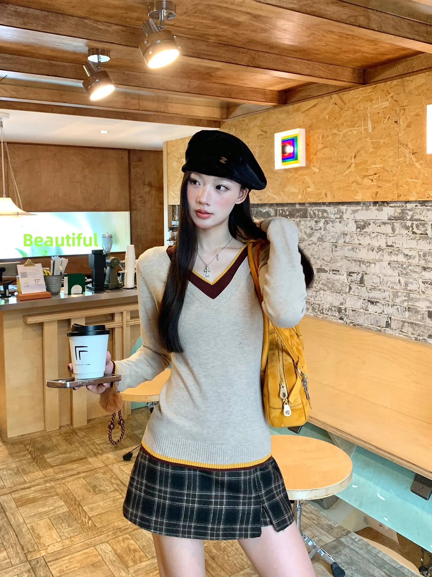 Red Celebri Sweater Women's Long Sve V-Ne Knitted Top for Autumn Winter Outerwear Inner Match Lazy High-End Feeling