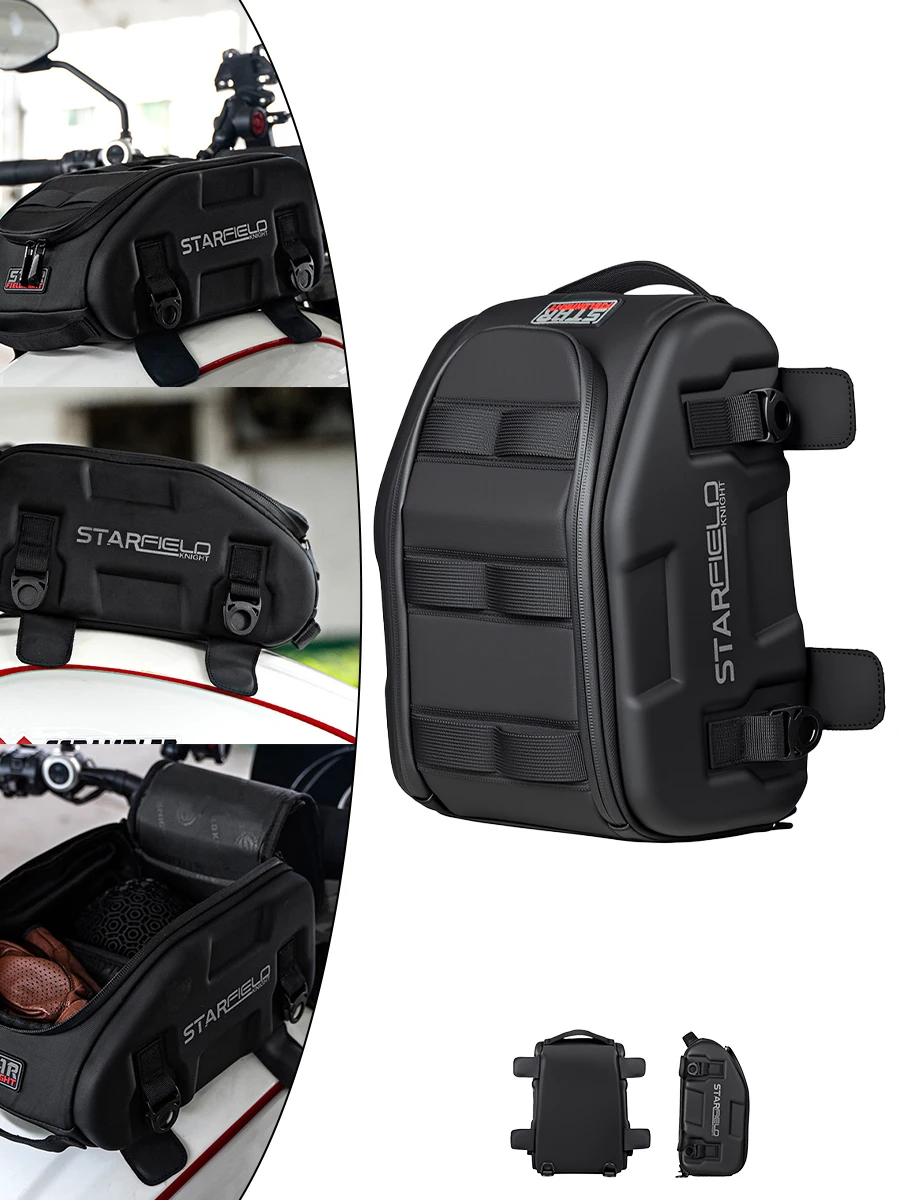

Black Moto Rear Seat Side Bag Magnetic Tank Bag Motorcycle Waterproof Fuel Tank Bag Large Capacity For BMW KTM YAMAHA Honda