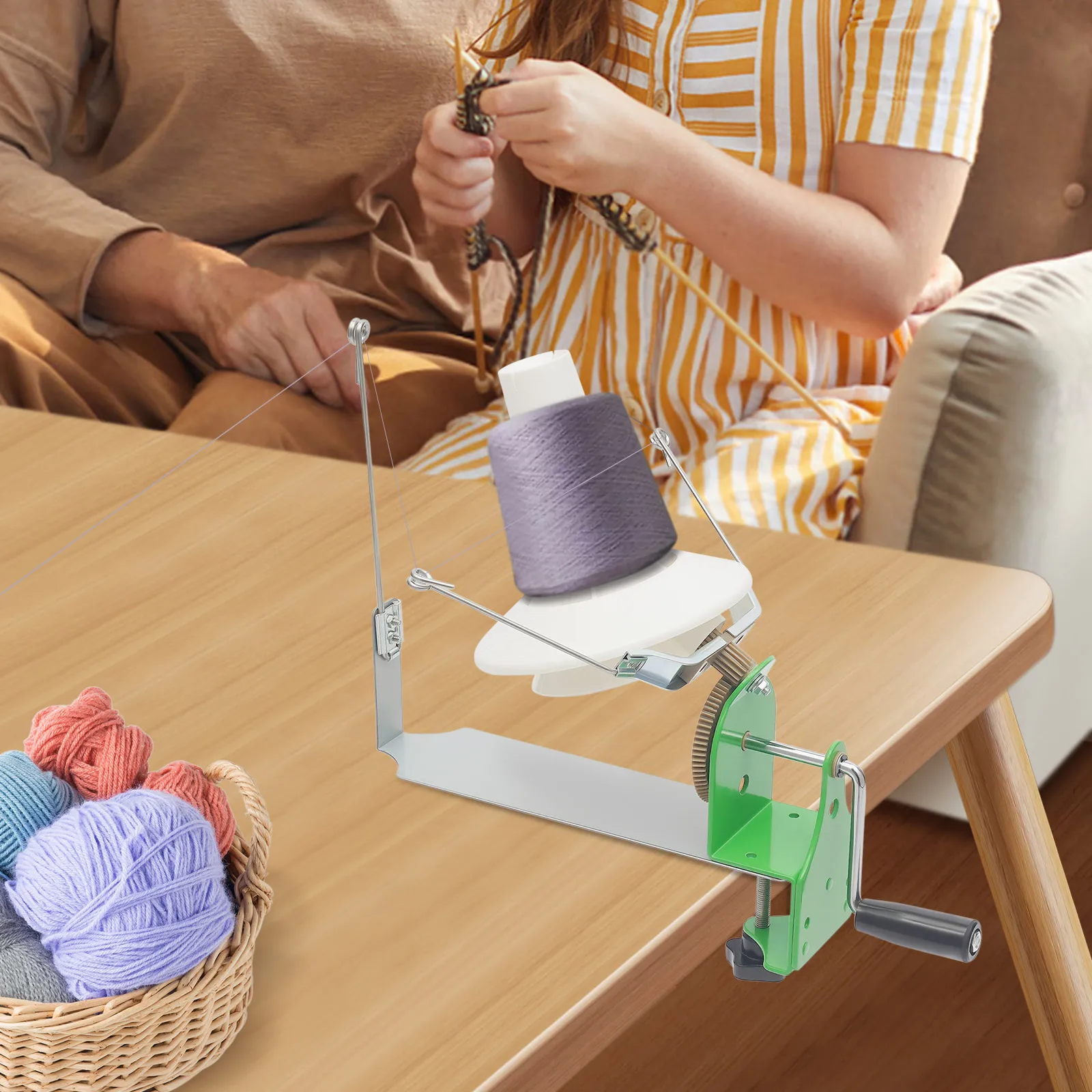 

Manual Yarn Ball Winder Hand Operated Wool Winder Wool Yarn Windup Machine 0.88–1.1 lbs Capacity for Knitting Crochet Crafting