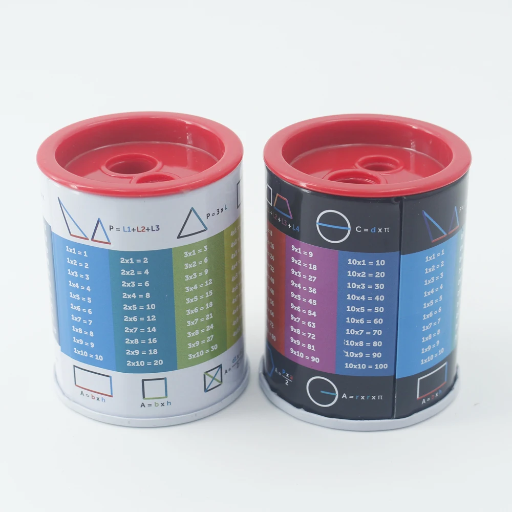 

Metal double hole pencil sharpener,cylindrical pencil sharpener with mathematical formulas