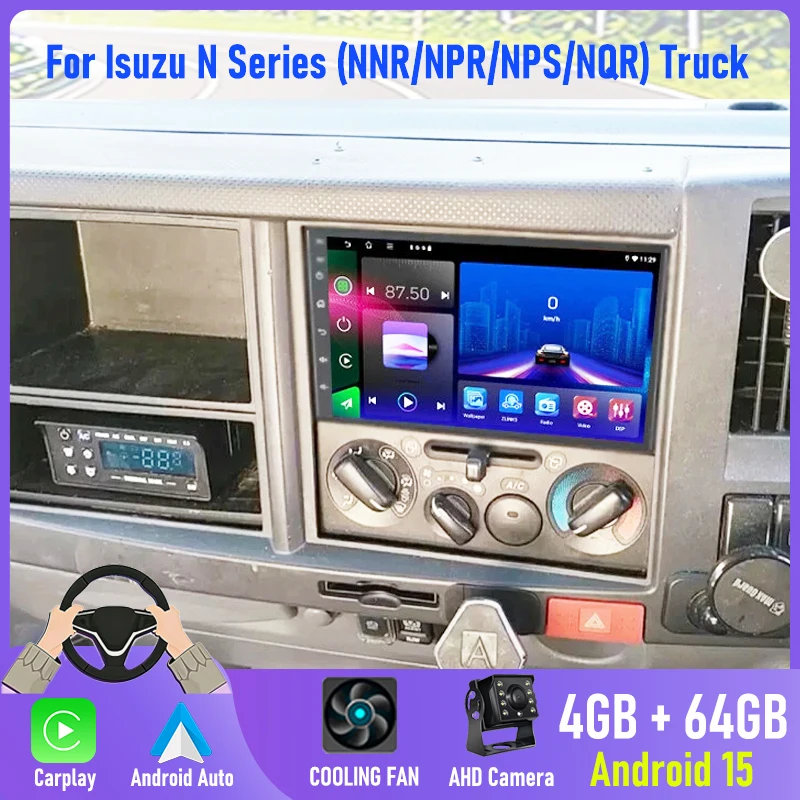 

GPS 12V-24V 7" For Isuzu N Series (NNR/NPR/NPS/NQR) Truck Car Stereo Radio Head Unit Wireless Carplay Android 15 Reversing Image