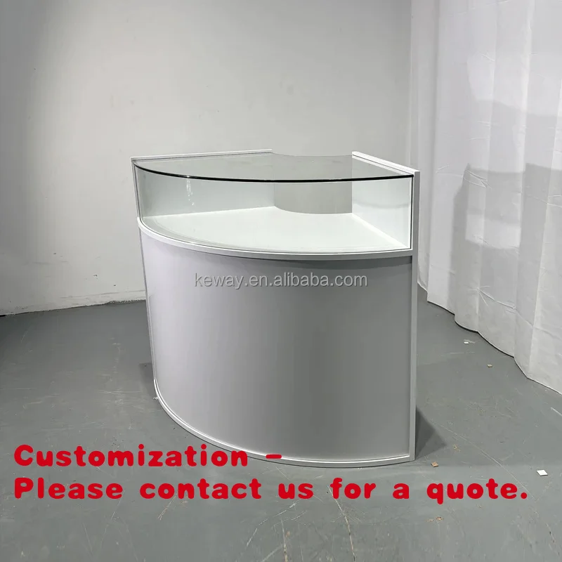 Customize.KEWAY Wooden Cash Register Wrap Counter Stand Reception Desk Retail Retail Display Checkout Cashier Counter