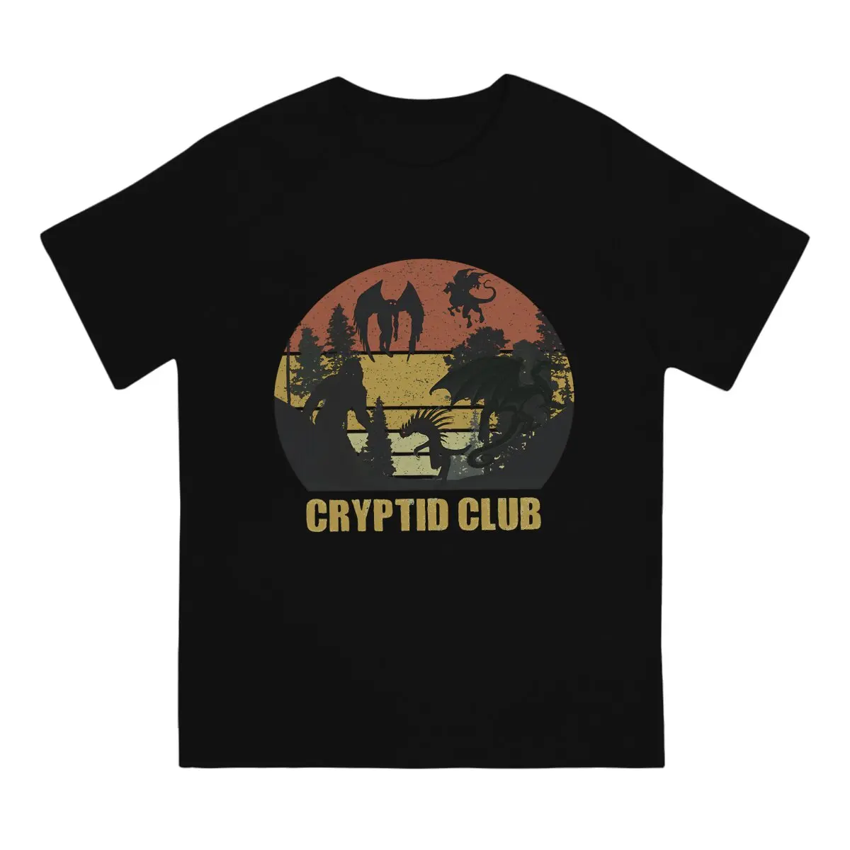 Cryptid Club Monster Hunting Classic TShirt For Male Mothman Humanoid Creatures Clothing Style Polyester T Shirt Soft