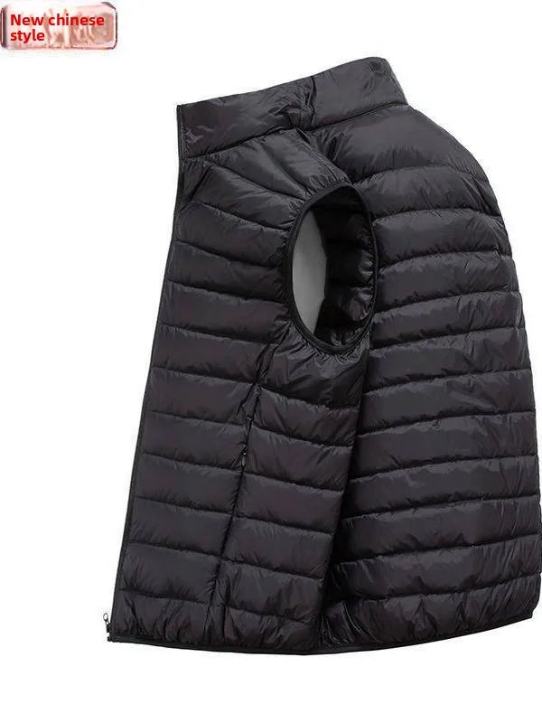 

Men's Lightweight down Cotton Vest Loose Fit Svel Warm Autumn Winter Outerwear Faionable Long Sle No Brand