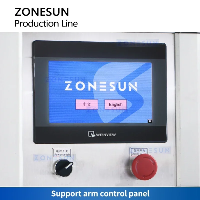 Zonesun Automatic Syrup Bottling Line Piston Filler Round Bottle Label Applicator High Speed Capping Machine ZS-FALU5