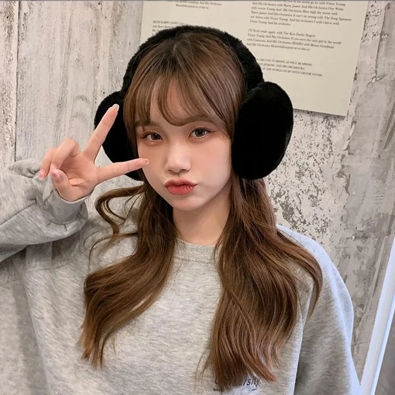 Soft Plush Earmuffs for Men and Women Outdoor Cold Protection Warm Winter Ear Warmers Solid Color Fashion