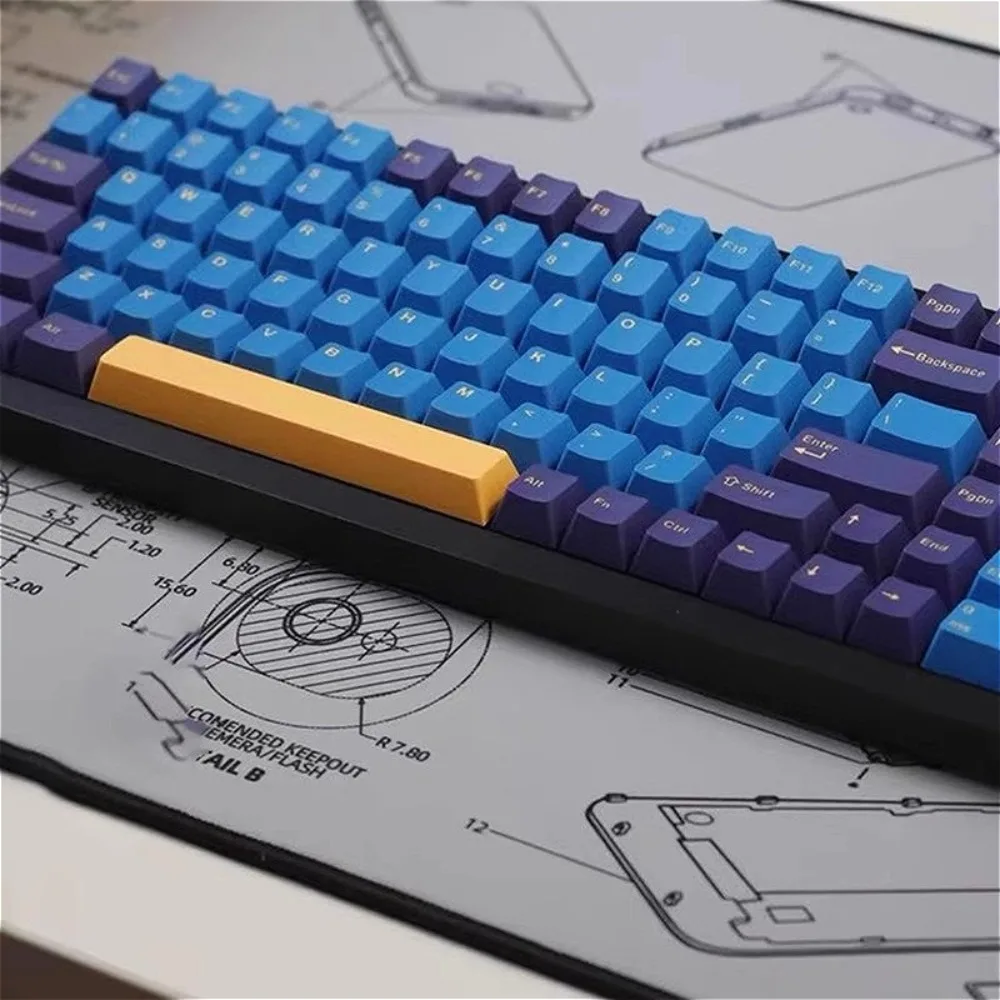 

Hot-selling mechanical keyboard keycaps, Nautilus theme, two-color PBT material OEM height 123 keys, boxed set