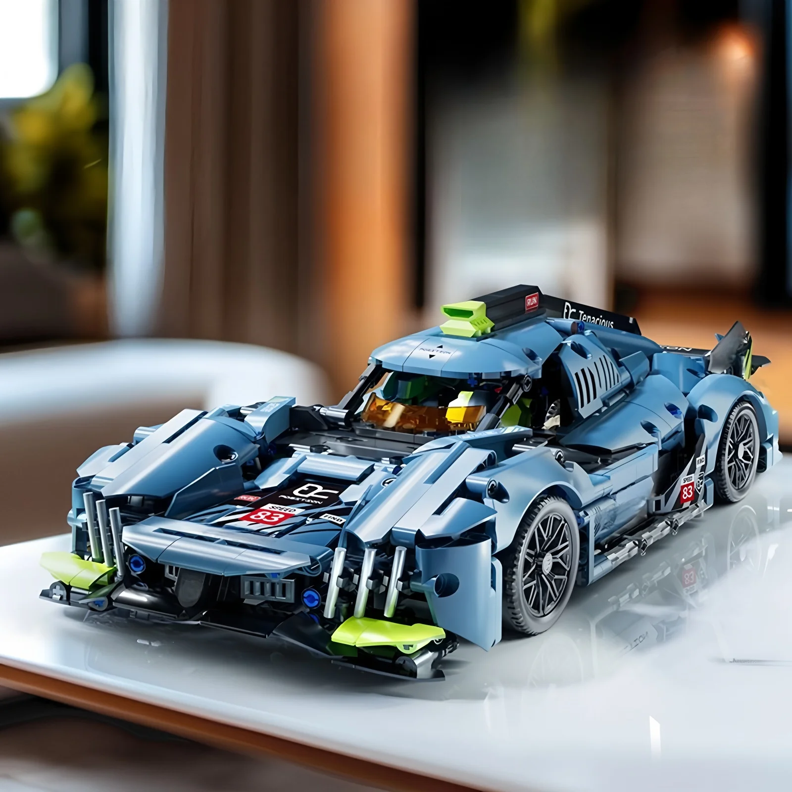 

building block model, 1:14 sports car model, remote control motor, decorative lights and gift boxes, suitable for birthday gifts