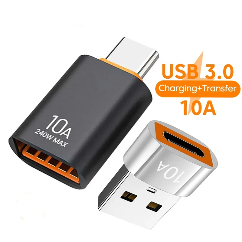 USB 3.0 Type-C Data Adapter Type C 10A OTG USB C Male To USB Female Converter For Macbook Xiaomi Samsung S20 Fast OTG Connector