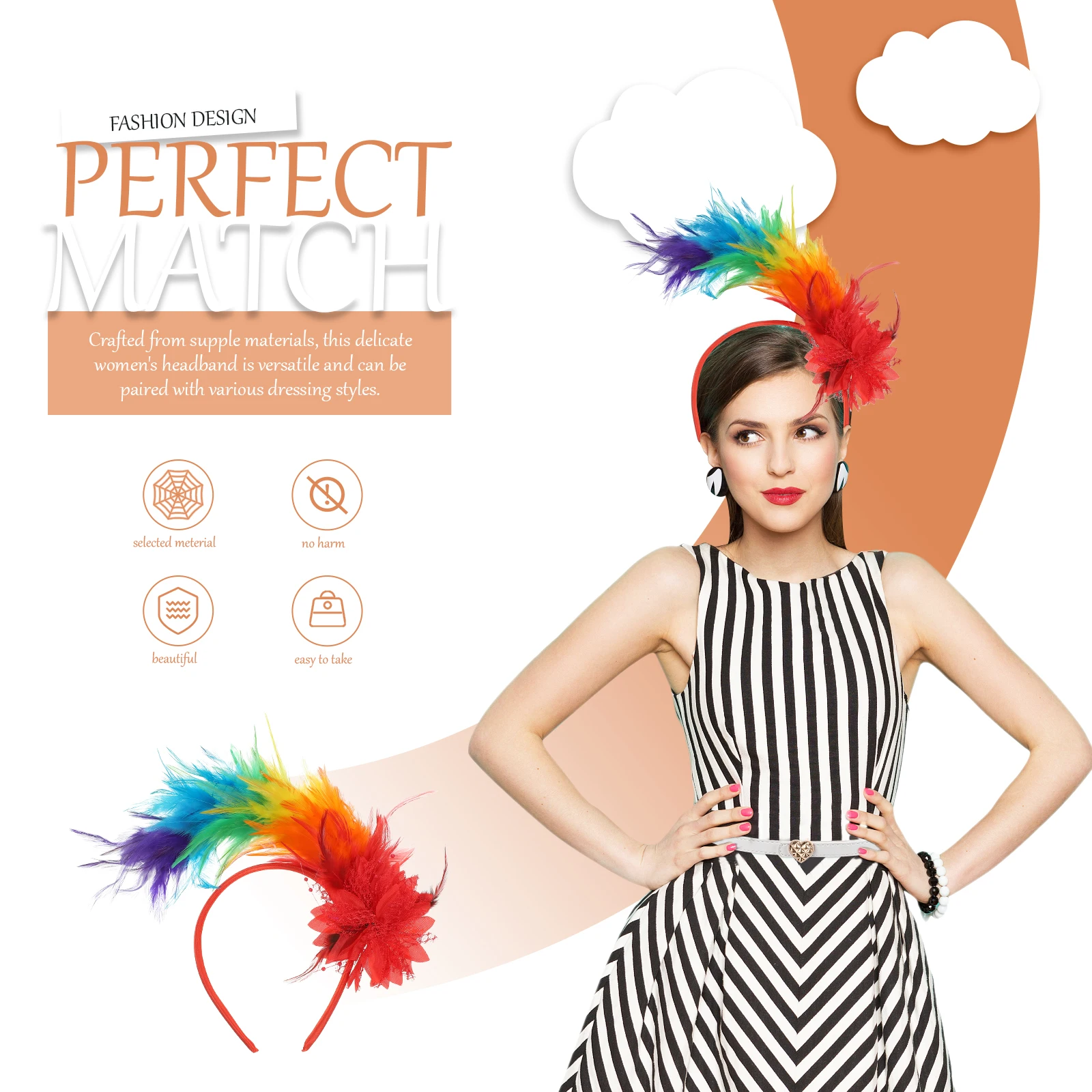 

Plume Headband Women Headdress Vintage Plume Headpiece for Cosplay Prom Wedding Party Women Headpiece Womens Headband