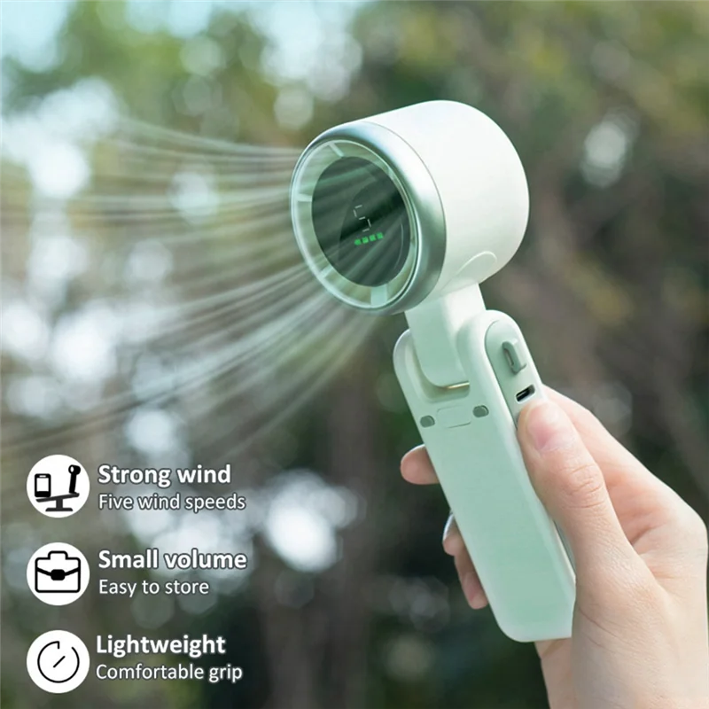 A94E-Ventilador USB portátil de alta velocidad, portátil o para colgar en el cuello, funciona con pilas, ideal para refrigeración en movimiento