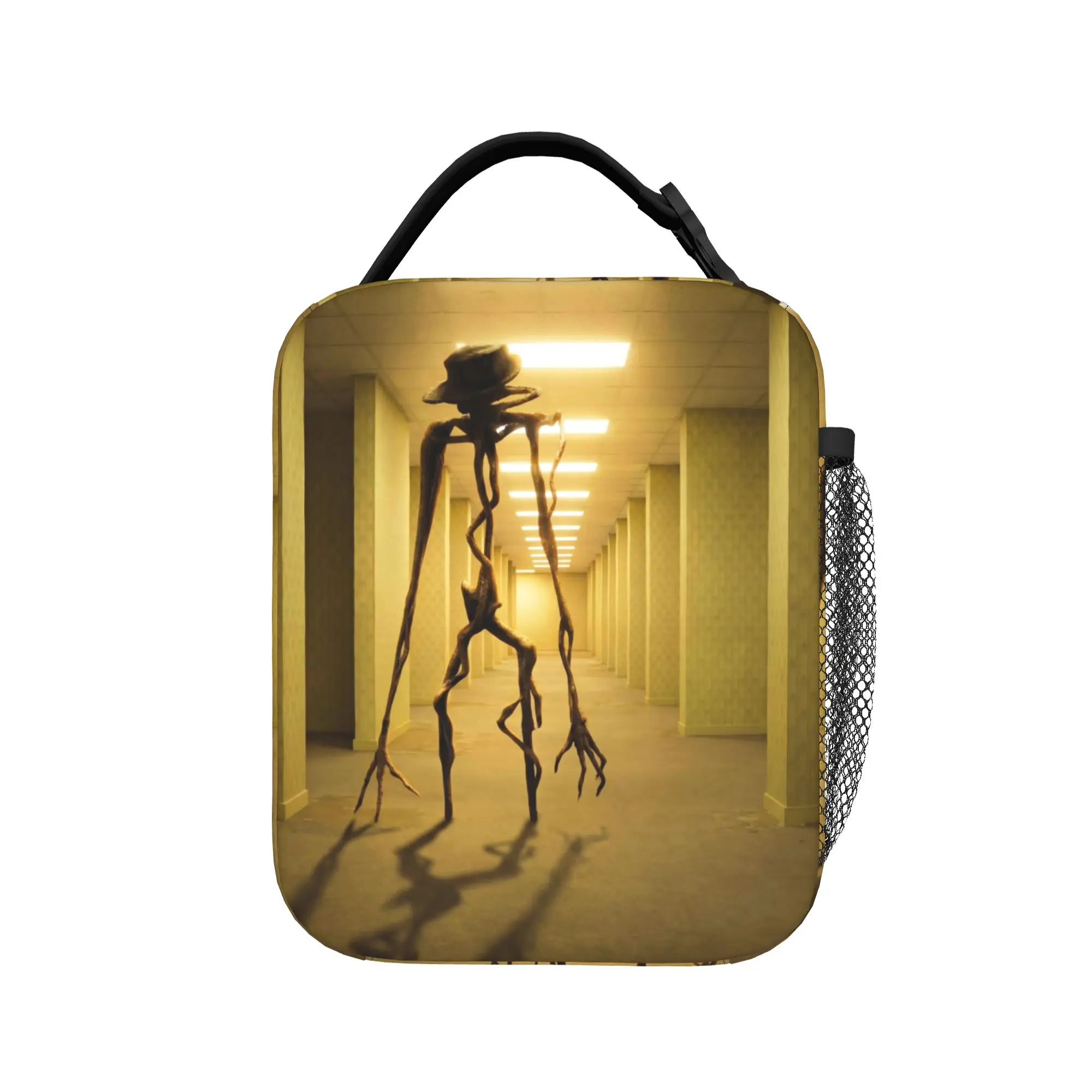 Backrooms Horror Movie 2026 Lunch Bag  Fun Lunch Box Office Portable Zipper Tote Food Bags For Child Oxford Print Cooler Bag