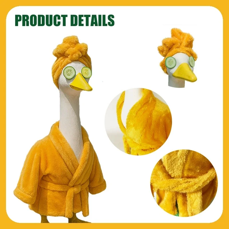 

Autumn Porch Geese Clothes Set Halloween Costume Outfits Yard Decor Seasonal Display Funny Dress-Up Bathrobe for Garden Statues