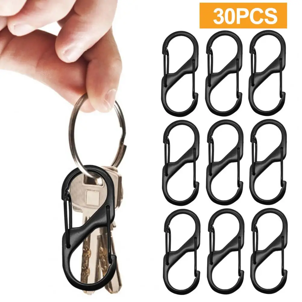 S Binder Carabiner Carabiner Hook Portable Keychain Clips Small Alloy Hooks for Camping Gear 30pcs S-shaped Carabiners Tiny Clip