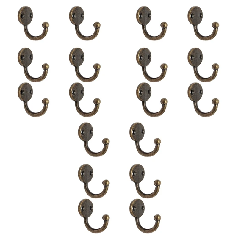 

Lot 18Pcs Retro Coat Hat Hook Door Wall Hanger Alloy 35 X 30Mm -Bronze