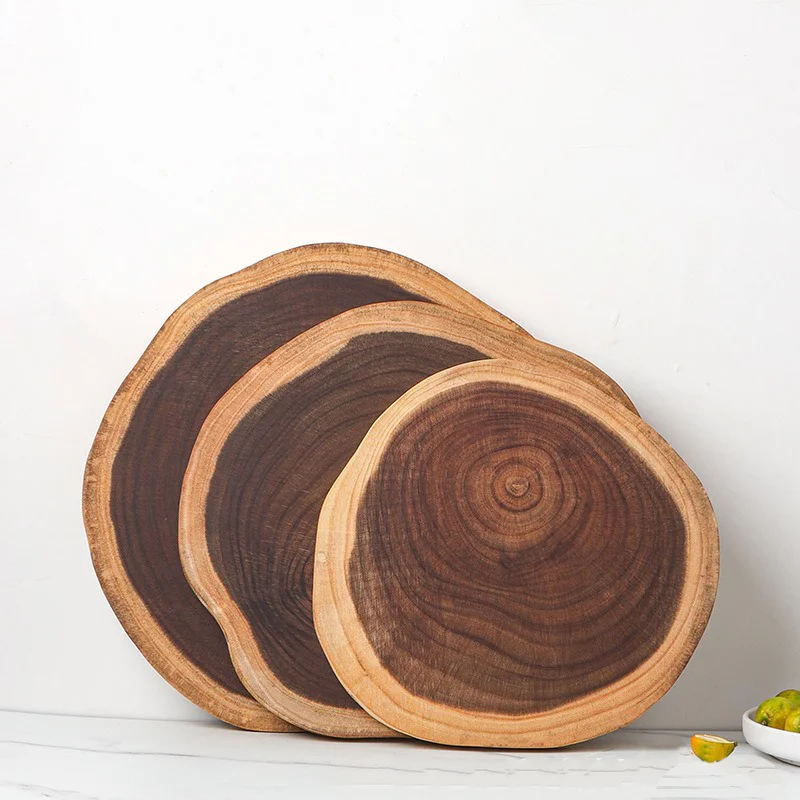 Board Natural Wood Tea Tray Auxiliary Food Cutting Board Acacia Wood Cutting Board Wood Fruit Decoration Tray Photography Props