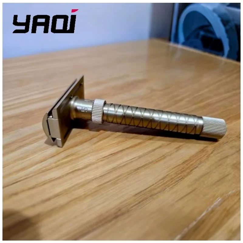 YAQI For Father And Boyfriend's Gift 12MM Handle Diameter 100% Brass Material Adjustable The Final Cut - Brass V2 Safety Razor