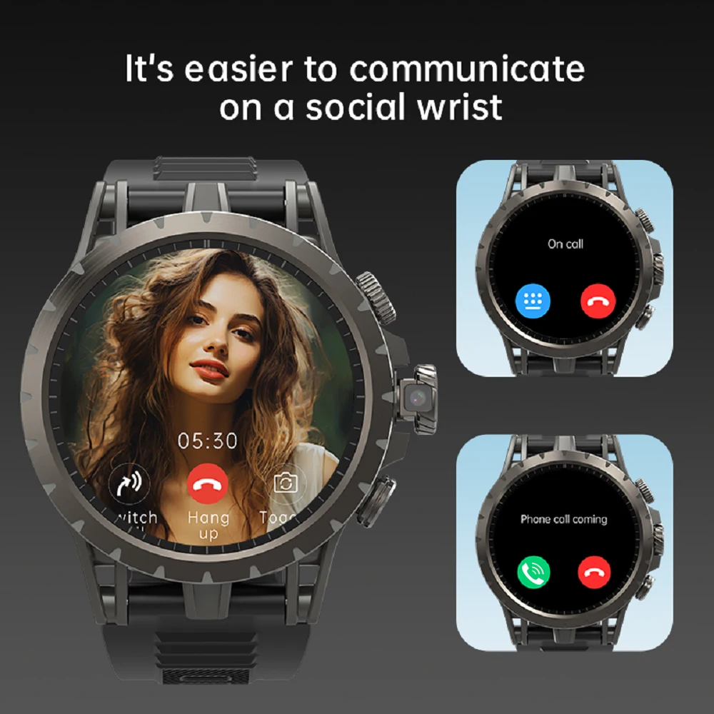

AMOLED Screen 4G Call Smart Watches Men Women 2+16Gb APP Download 200W HD Camera Smartwatch Sports Fitness GPS Waterproof Music