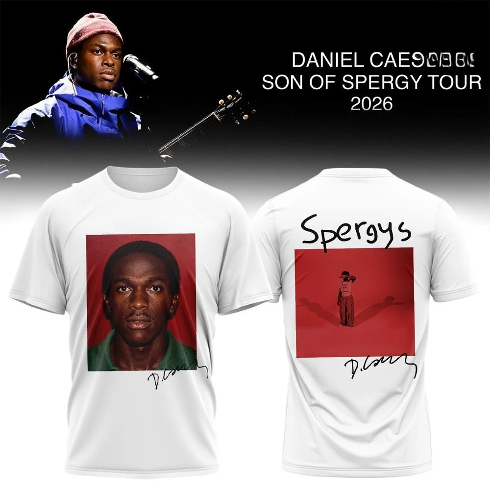 Daniel Caesar Son of Spergy Tour 2026 T-Shirt Front Back Print Text Graphic Fans Women's Men's and Kids Short Sleeve Tee