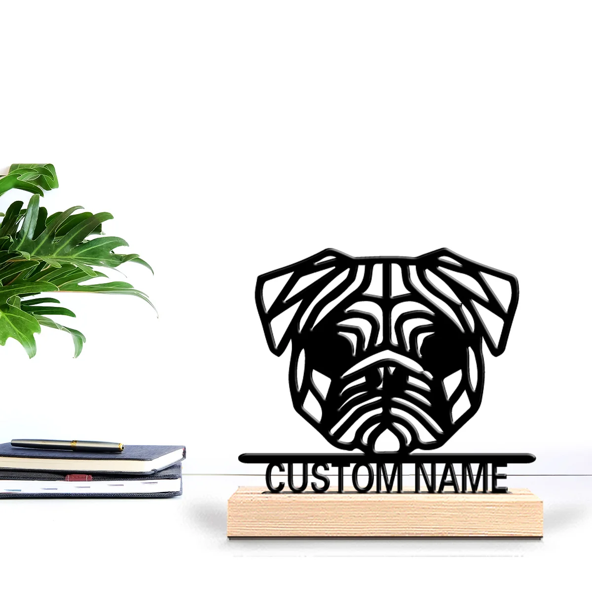 1 шт., романтические персонализированные металлические статуи собак, настольная скульптура с деревянной основой, подходит для любителей животных, Pet Comm