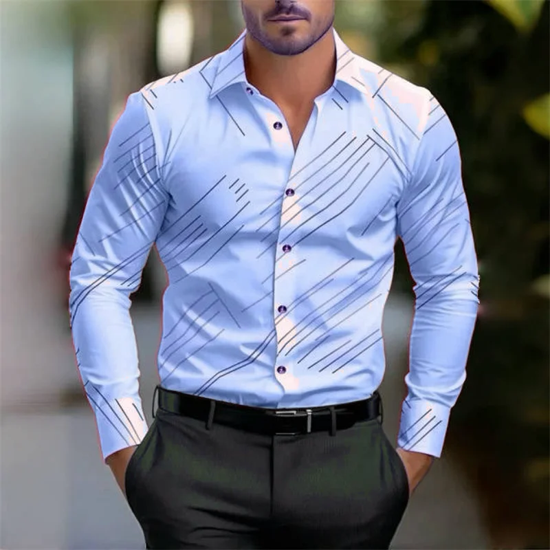 Camisa de manga larga para hombre, ropa Hawaiana de negocios, informal, de un solo pecho, 10 colores, novedad de 2024